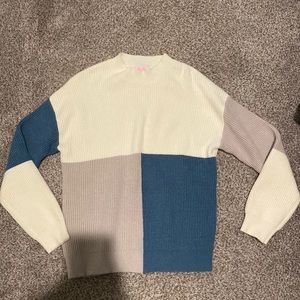 Color Block Pink Lily Sweater